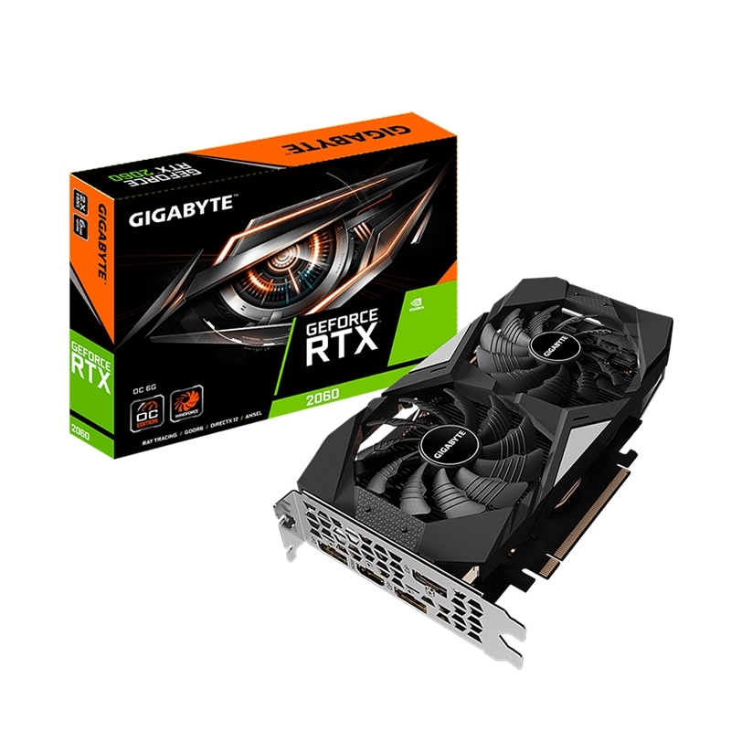 Tarjeta de video GIGABYTE NVIDIA GEFORCE RTX 2060 OC, 6GB GDDR6 192-BIT  - 1