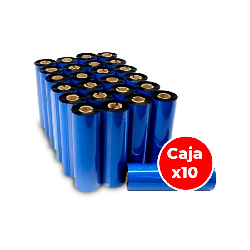 Punto de Venta - Paquete x10und Rollo Cinta de Cera Negra 110mmx300mts  - 1