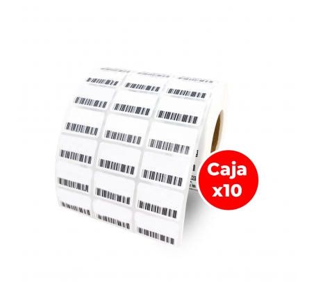 Punto de Venta - Paquete de x10und Rollo 6000 Etiquetas de Papel Adhesivas 30x20mm para Codigo de Barras  - 1