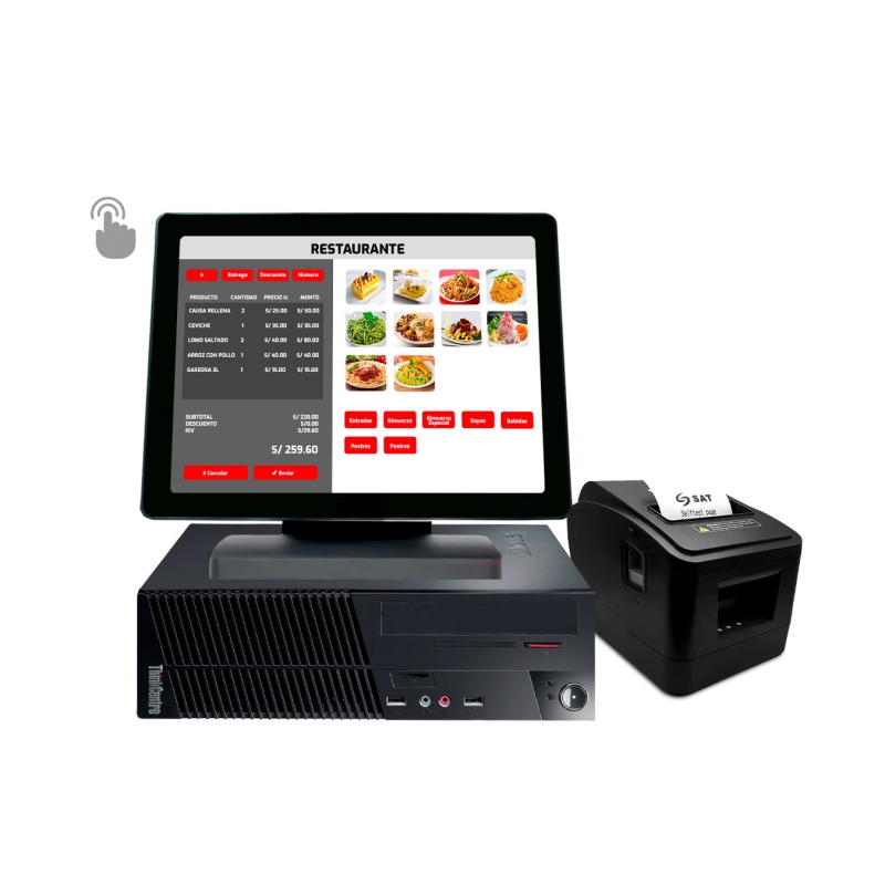 Punto de Venta - Computadora Lenovo M79 AMD A4 8350B + Pantalla táctil multipunto + Ticketera Termica - 1 Punto de Venta - Computadora Lenovo M79 AMD A4 8350B + Pantalla táctil multipunto + Ticketera Termica - 1