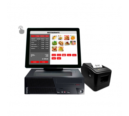 Punto de Venta - Computadora Lenovo M79 AMD A4 8350B + Pantalla táctil multipunto + Ticketera Termica  - 1