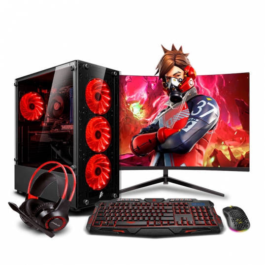 PC Gamer Draco Red Plus Core i5 12400F 12th - 1