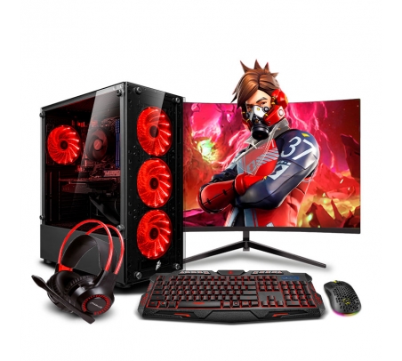 PC Gamer Draco Red Plus Core i5 12400F 12th  - 1